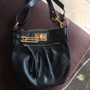 Cross body makowsky, black leather bag